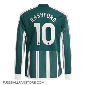 Manchester United Marcus Rashford #10 Replik Auswärtstrikot 2023-24 Langarm